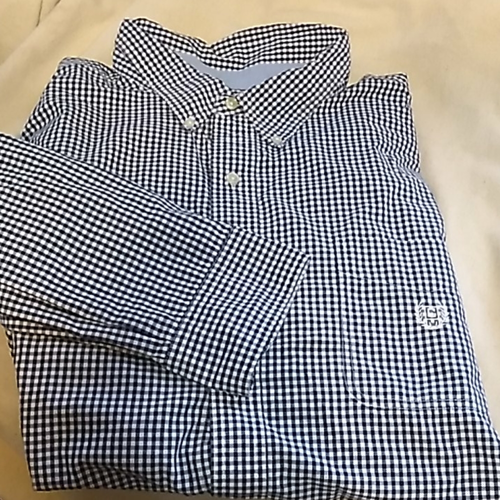 Men's 4xb Chaps long sleeve brown up shirt